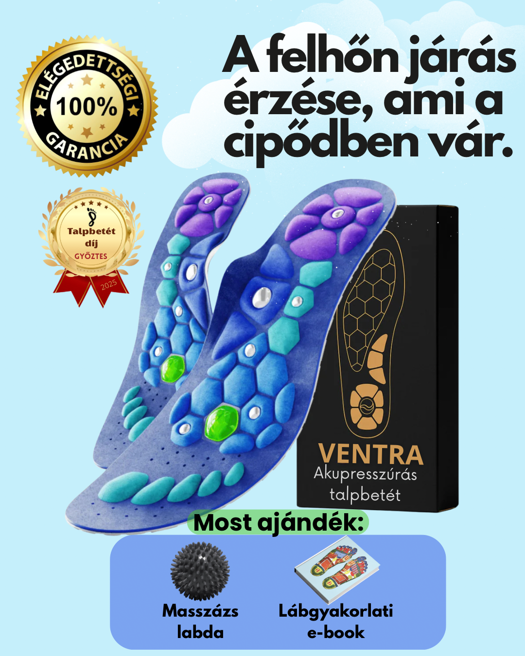 VENTRA Mágneses Akupresszúrás Talpbetét