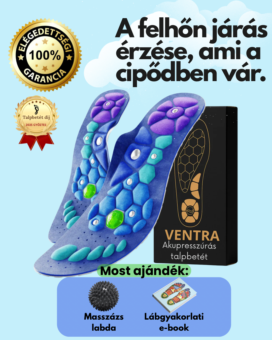 VENTRA Mágneses Akupresszúrás Talpbetét