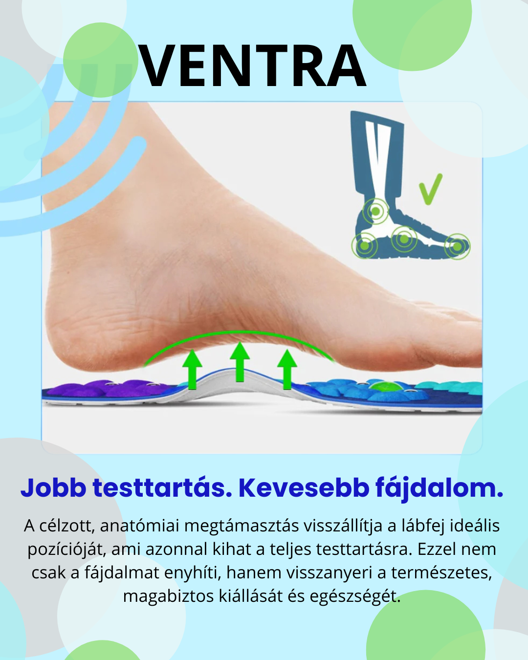 VENTRA Mágneses Akupresszúrás Talpbetét